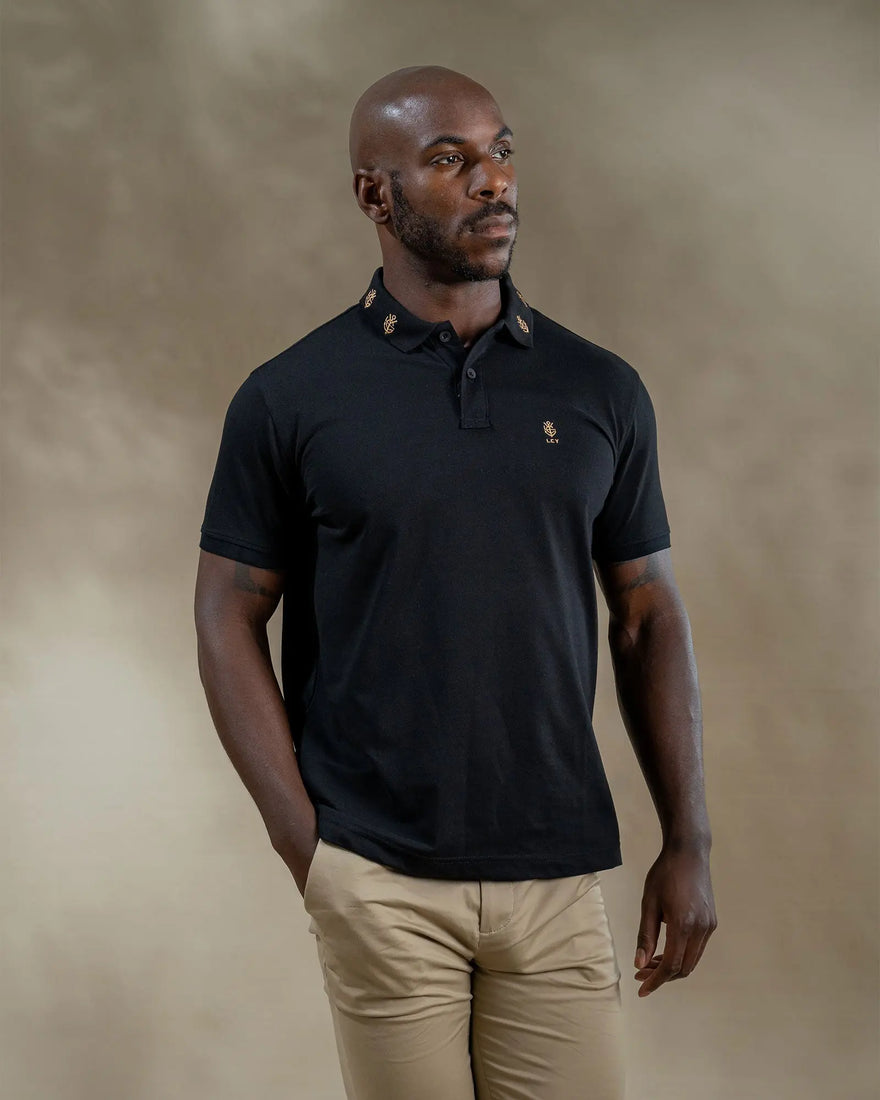 LCY LONDON | Embroidered Collar Luxury Polo Shirt LCY LONDON