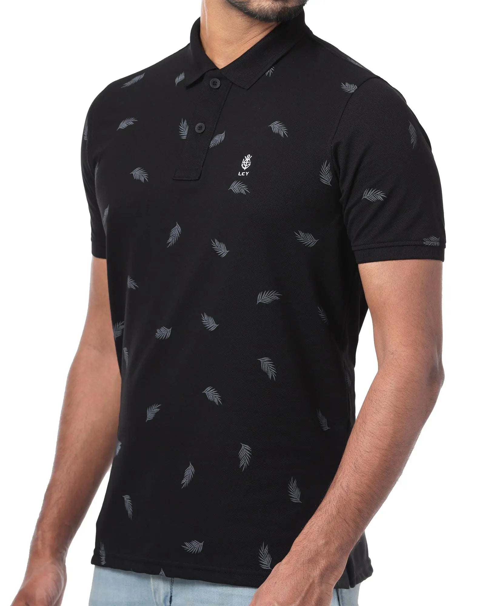 LCY London | Art of Summer - Tropical Inspired Printed Men's Short Sleeved Polo Shirt LCY London
