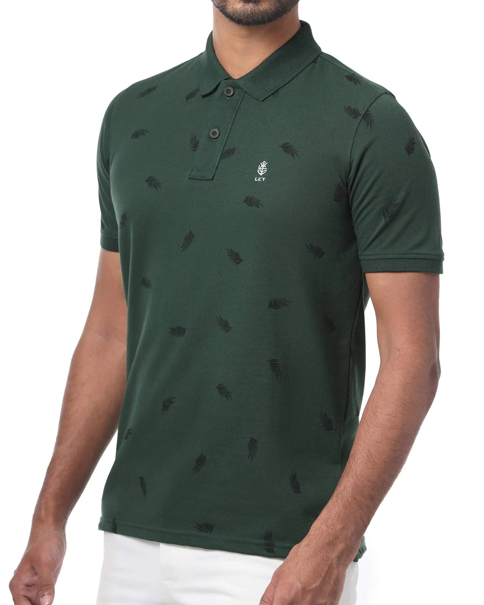 LCY London | Art of Summer - Tropical Inspired Printed Men's Short Sleeved Polo Shirt LCY London