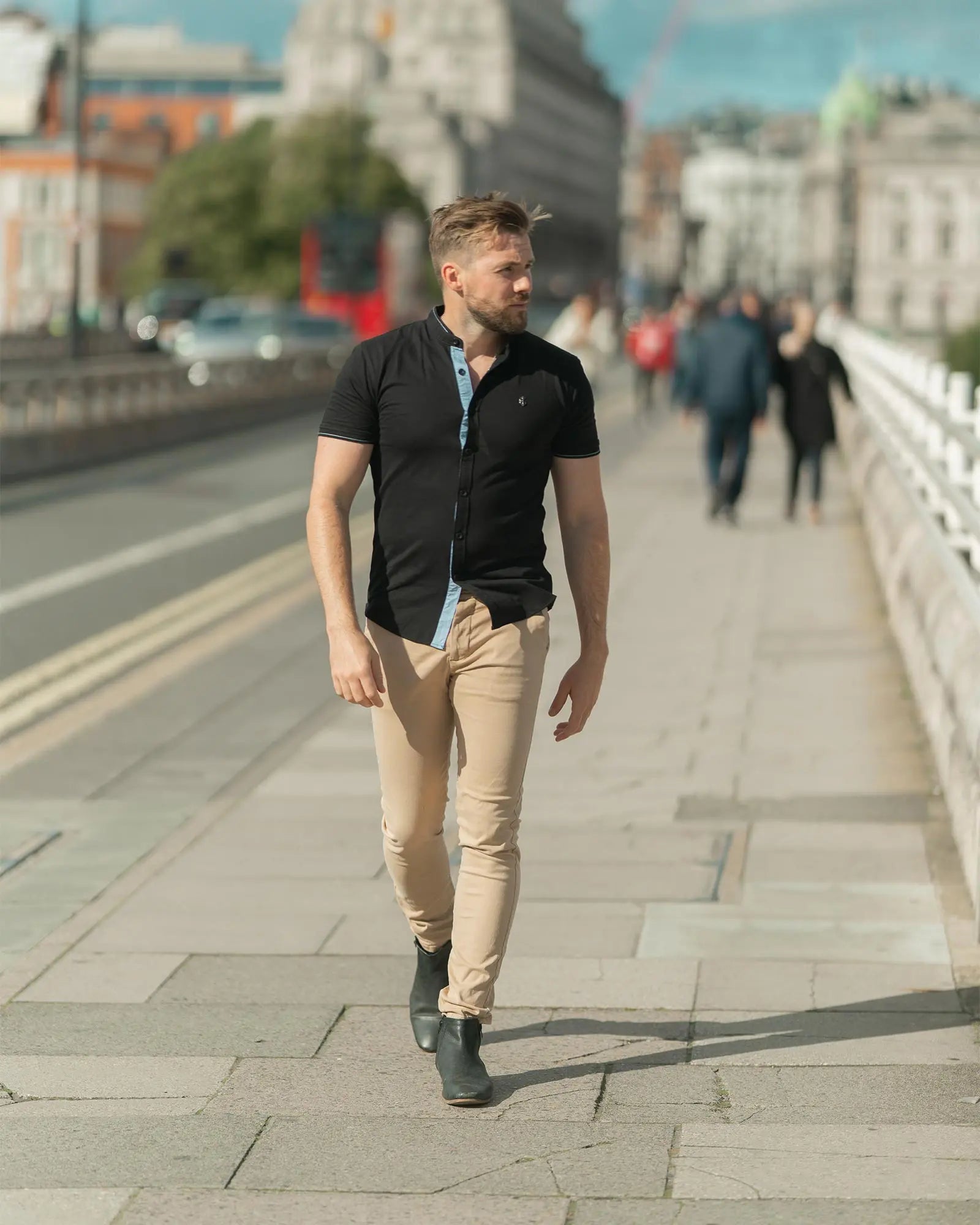 LCY London | Capsule Collection - Men&#39;s Hybrid Short Sleeved Shirt | Full Buttoned LCY London